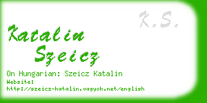 katalin szeicz business card